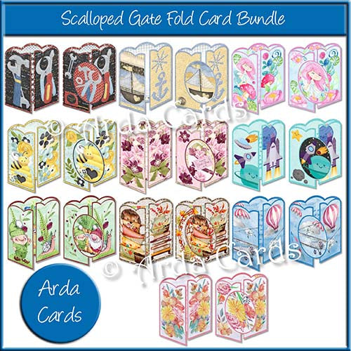 Scalloped Gatefold Card Making Kit Bundle - The Printable Craft Shop
