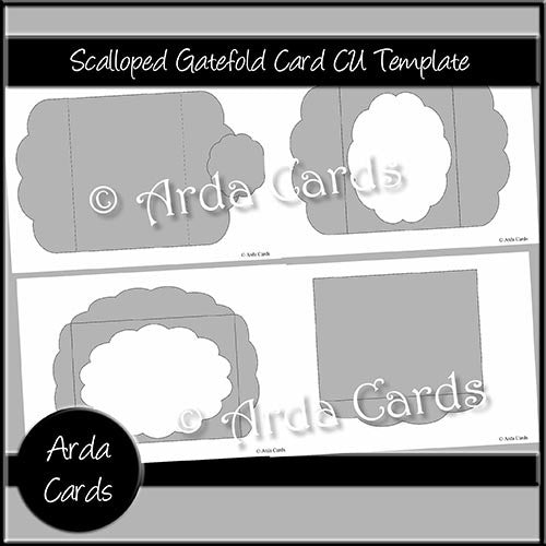 Scalloped Gatefold Card CU Template - The Printable Craft Shop