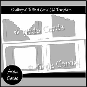 Scalloped Trifold Card CU Template - The Printable Craft Shop