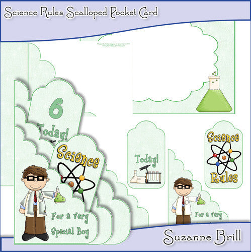 Science Rules Scalloped Pocket Card - The Printable Craft Shop