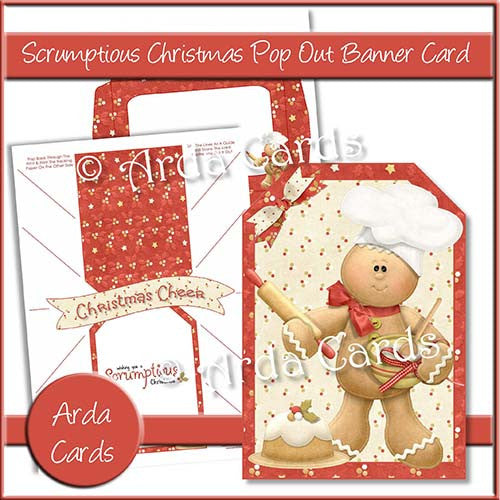 Scrumptious Christmas Pop Out Banner Card - The Printable Craft Shop