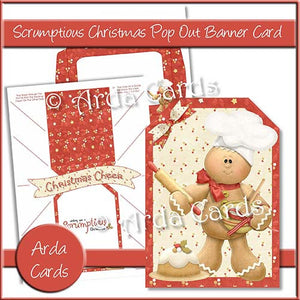 Scrumptious Christmas Pop Out Banner Card - The Printable Craft Shop