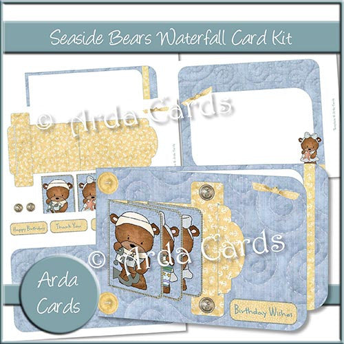 Seaside Bears Waterfall Card Kit - The Printable Craft Shop