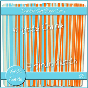 Seaside Sky Paper Set 7 - The Printable Craft Shop