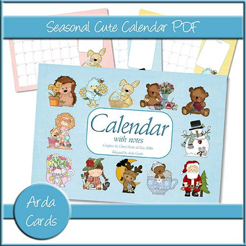 Seasonal Cute Calendar PDF - The Printable Craft Shop