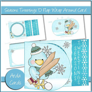 Seasons Tweetings D Flap Wrap Around Card - The Printable Craft Shop