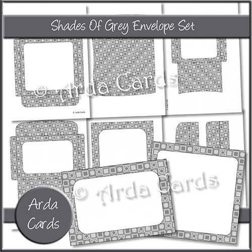 Shades Of Grey Envelope Set - The Printable Craft Shop