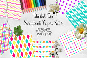 Sherbet Dip CU Scrapbook Papers Set 3