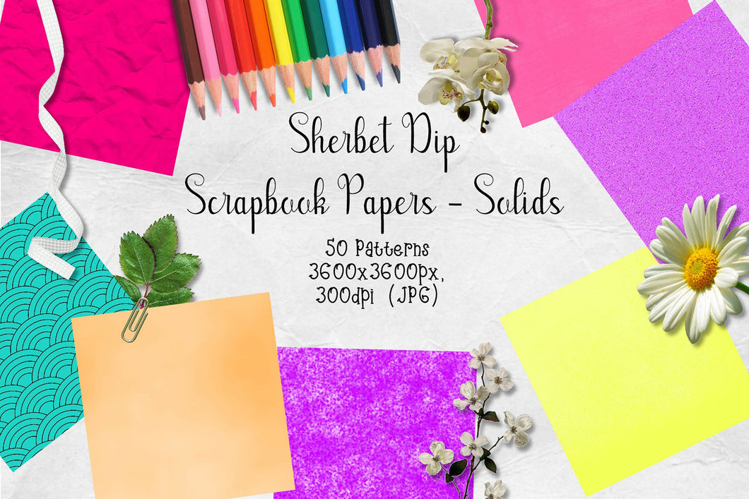 Sherbet Dip CU Scrapbook Papers - Solids