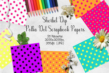 Load image into Gallery viewer, Sherbet Dip CU Scrapbook Papers - Polka Dots