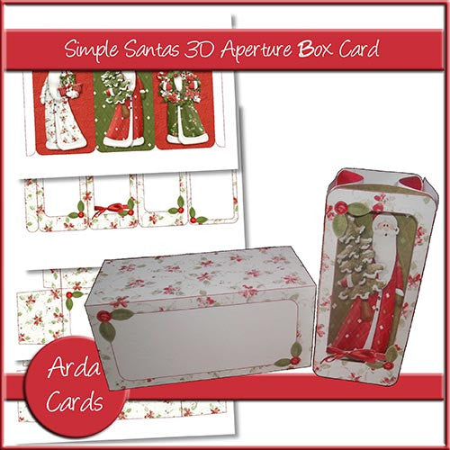 Simple Santa 3D Aperture Box Card - The Printable Craft Shop