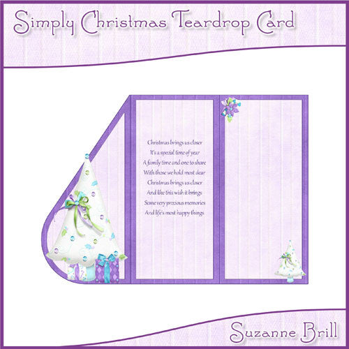 Simply Christmas Teardrop Card - The Printable Craft Shop
