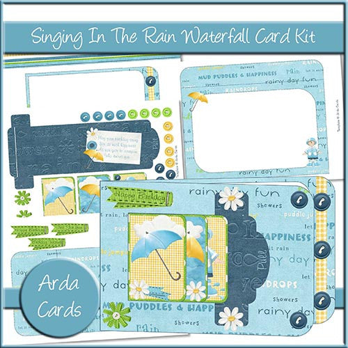 Singing In The Rain Waterfall Card Kit - The Printable Craft Shop