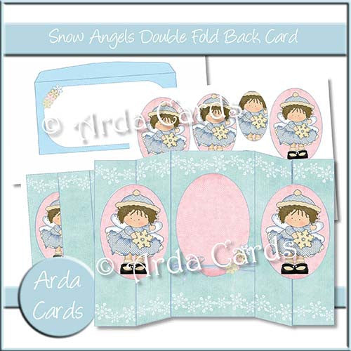 Snow Angels Double Foldback Card - The Printable Craft Shop