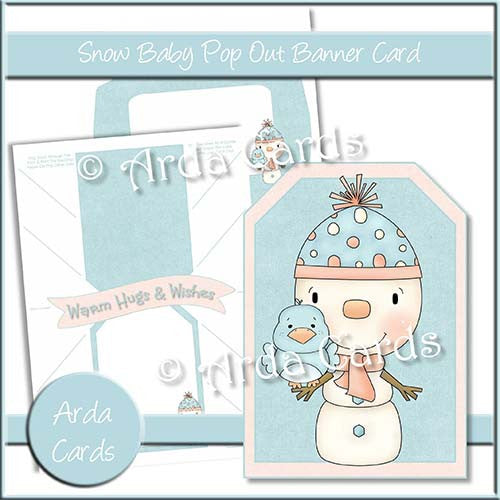 Snow Baby Pop Out Banner Card - The Printable Craft Shop
