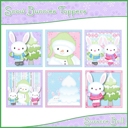 Snow Bunnies Toppers - The Printable Craft Shop