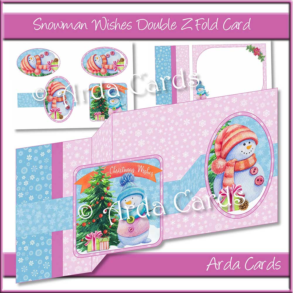 Snowman Wishes Double Z Fold Card