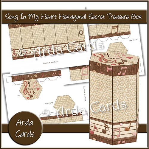 Song In My Heart Hexagonal Secret Treasure Box - The Printable Craft Shop