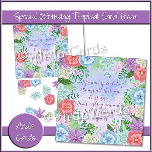 Special Birthday Tropical Card Front - The Printable Craft Shop