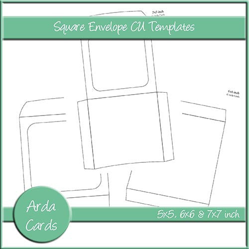 Square Envelope CU Templates - The Printable Craft Shop