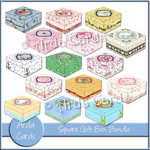 Square Printable Gift Box Bundle - The Printable Craft Shop