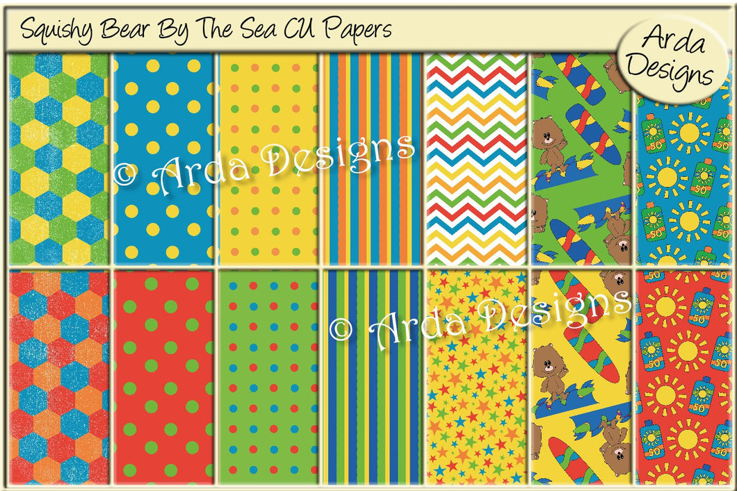 Squishy Bear By The Sea CU Papers