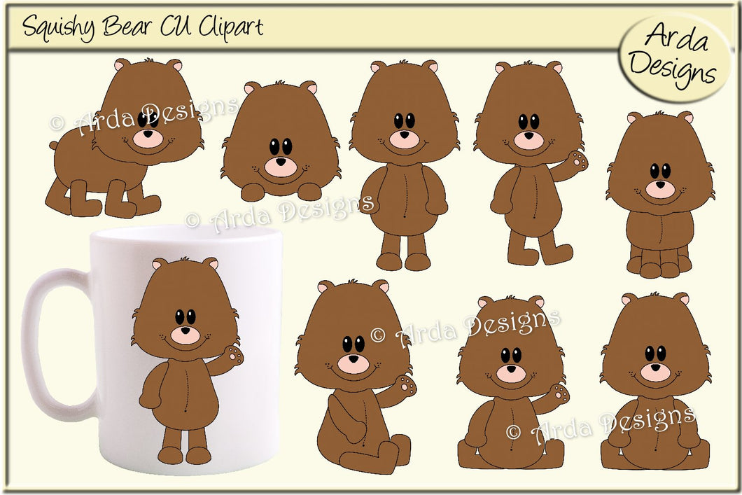 Squishy Bear CU Clipart