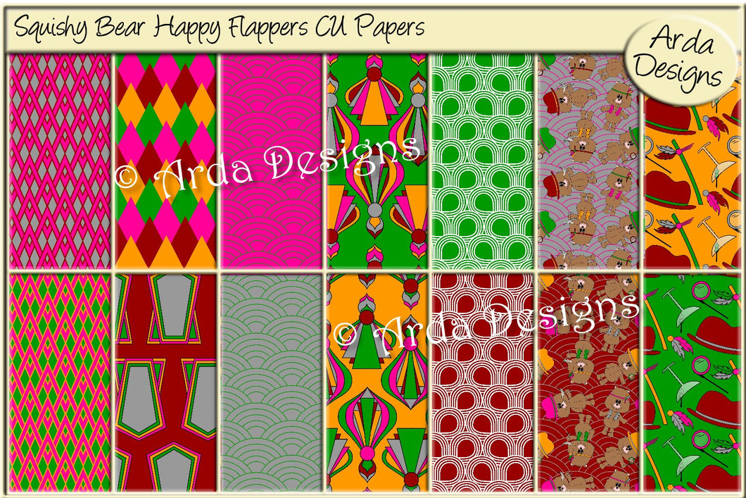 Squishy Bear Happy Flappers CU Paper
