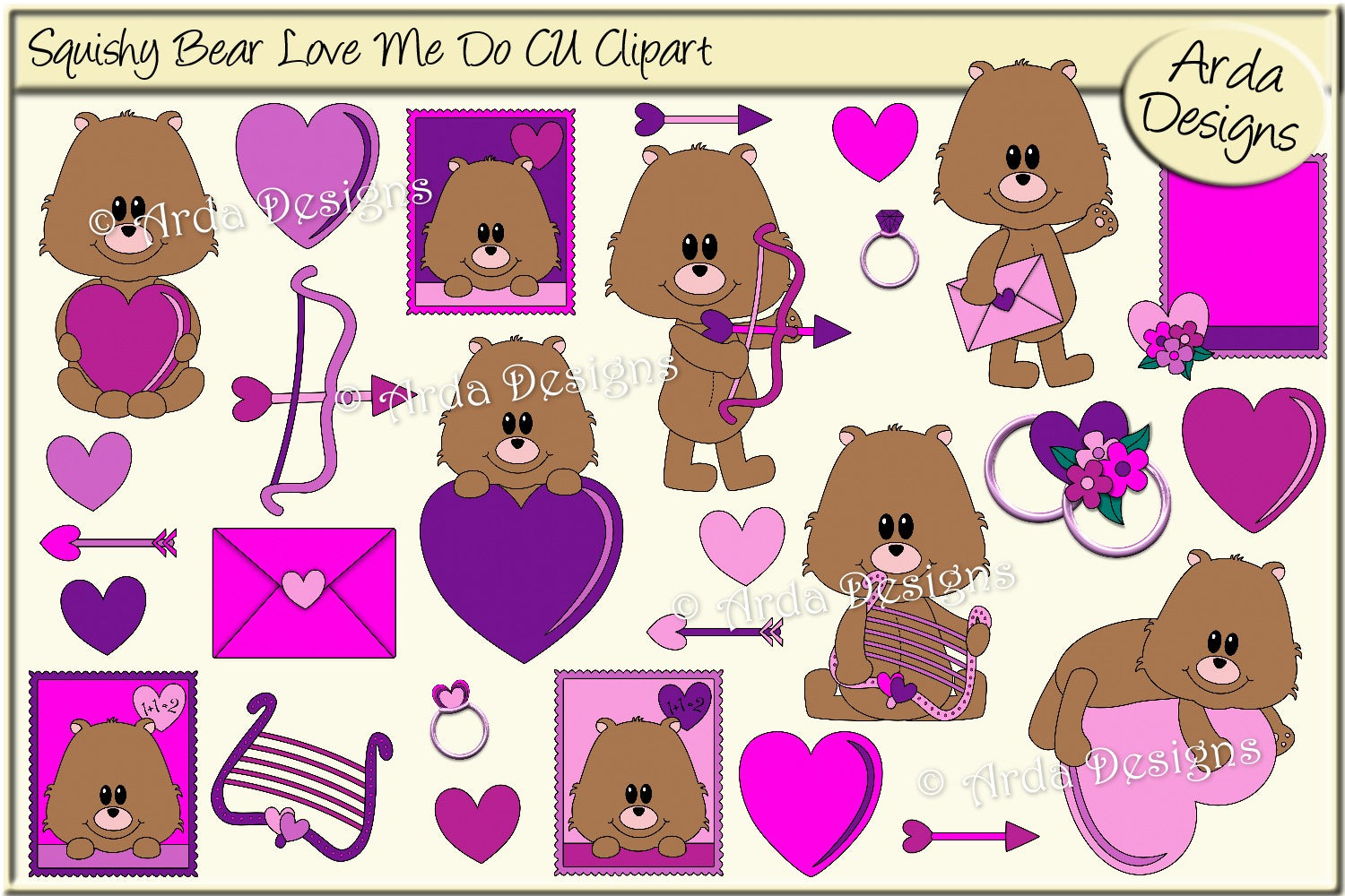 Squishy Bear Love Me Do CU Clipart