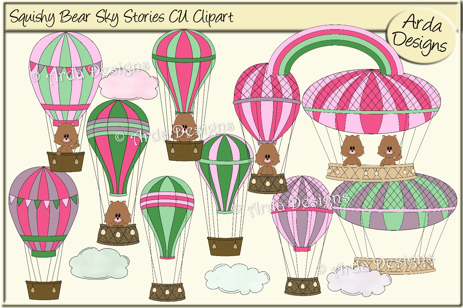 Squishy Bear Sky Stories CU Clipart