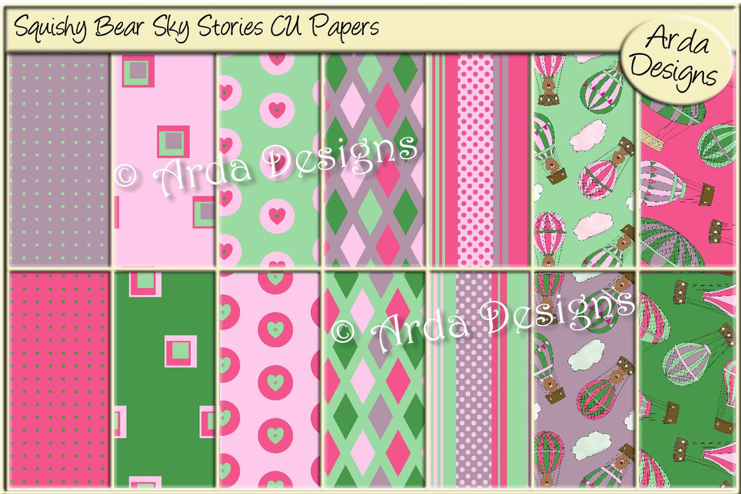 Squishy Bear Sky Stories CU Paper