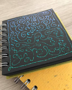 Turquoise 4x4 Sketchbook - BLACK Pages - 150gsm Cartridge Paper