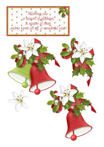 Christmas Bells Printable Easel Card with Drawer