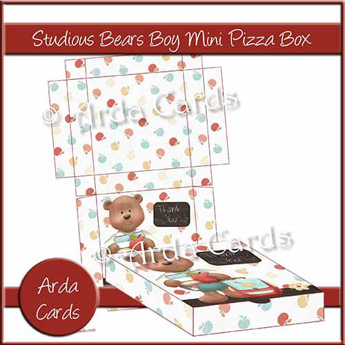 Studious Teddies Boys Mini Pizza Box