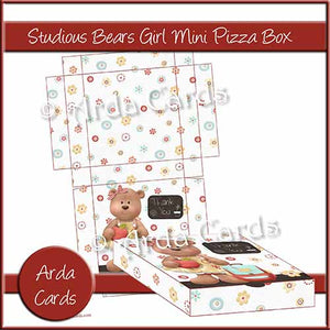 Studious Teddies Girls Mini Pizza Box