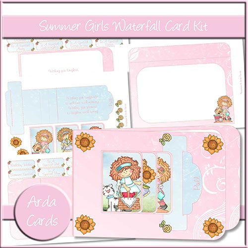 Summer Girls Waterfall Card Kit - The Printable Craft Shop