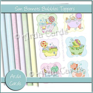 Sun Bonnets Bubbles Toppers - The Printable Craft Shop