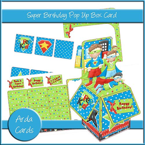 Super Birthday Pop Up Box Card - The Printable Craft Shop