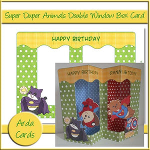 Super Duper Animals Double Window Box Card - The Printable Craft Shop