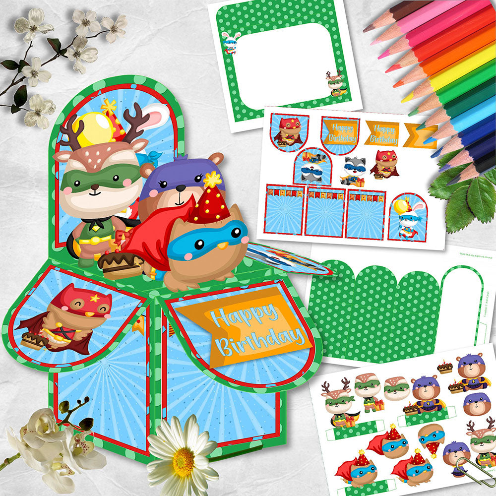 Superb Animals Pop Up Box Card Superb Animals Pop Up Box Card