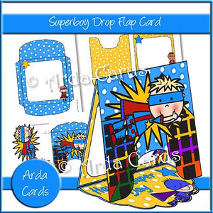 Superboy Drop Flap Card - The Printable Craft Shop