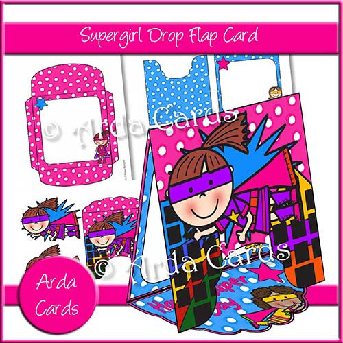 Supergirl Drop Flap Card - The Printable Craft Shop