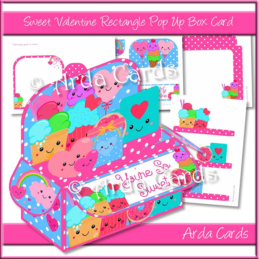 Sweet Valentine Rectangle Pop Up Box Card