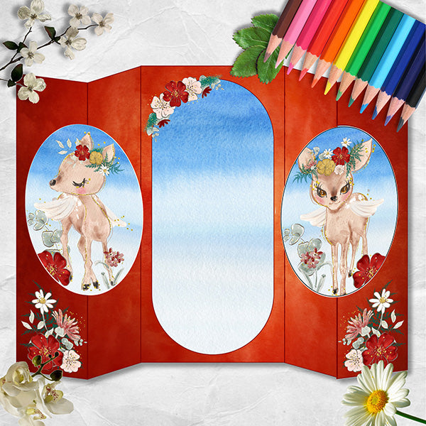 Sweet Deer Double Fold Back Card