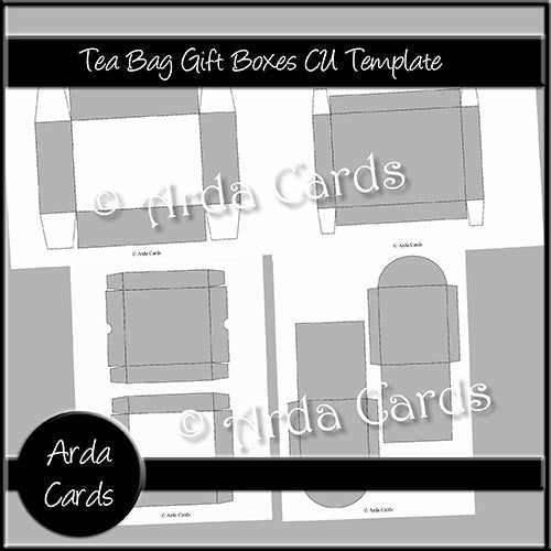 Teabag Gift Boxes CU Templates - The Printable Craft Shop