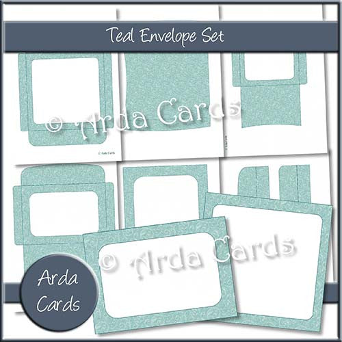 Teal Envelope Set - The Printable Craft Shop