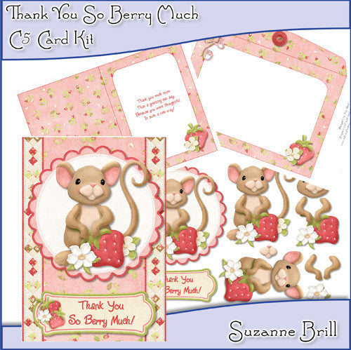 Thank You So Berry Much C5 Card Kit - The Printable Craft Shop