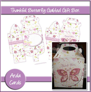 Thankful Butterfly Gabled Gift Box - The Printable Craft Shop
