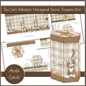 The Cat's Whiskers Hexagonal Secret Treasure Box - The Printable Craft Shop