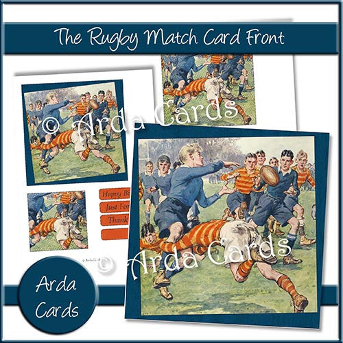 The Rugby Match Card Front - The Printable Craft Shop